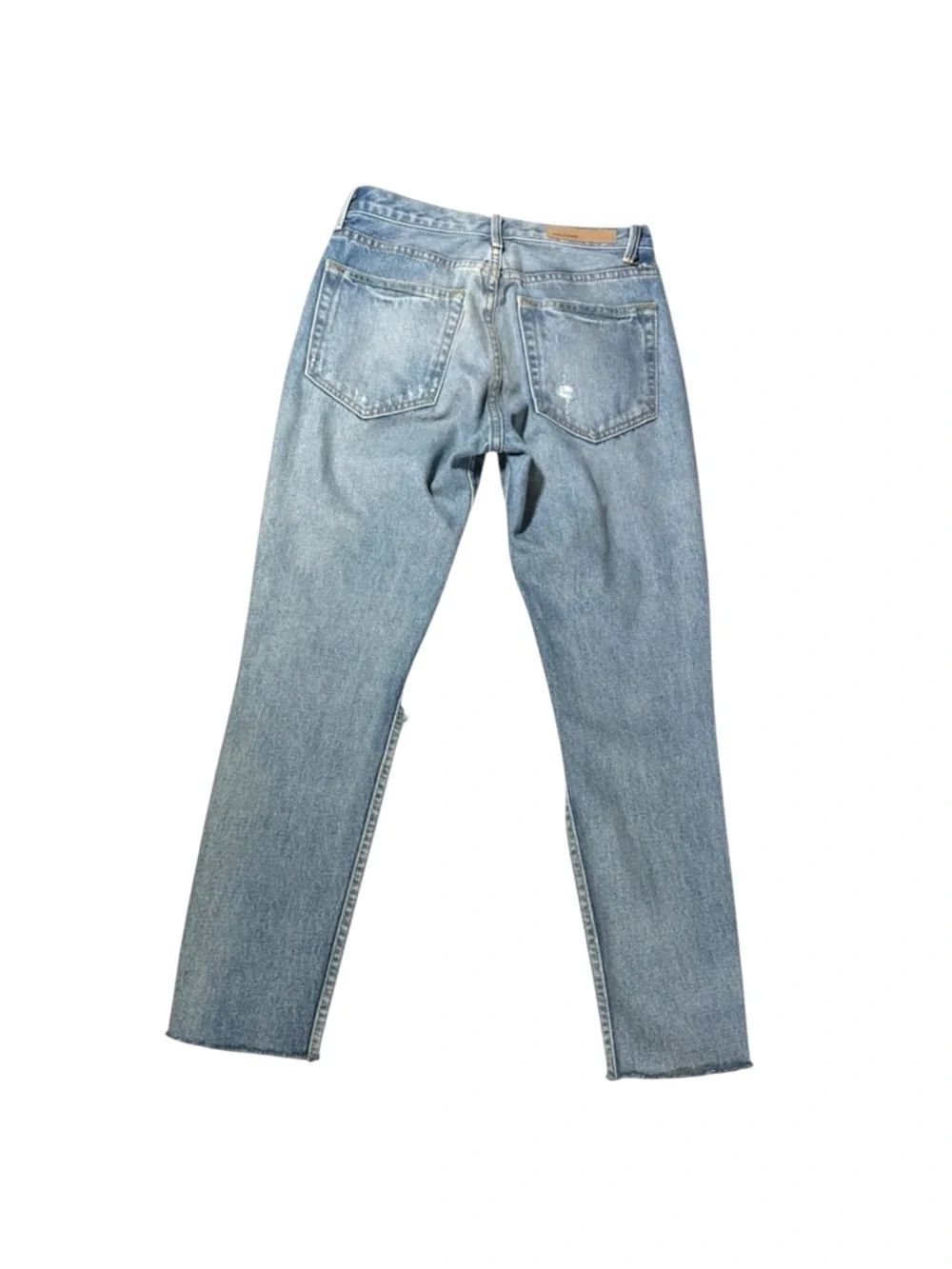 GRLFRND Straight High Rise Cropped Karolina Distressed Button Fly Jeans 26 P